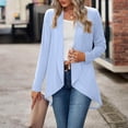 thumbnail image 4 of tarylea Hauts pour Femmes Tendance Col Rabattu Ourlet Irrégulier Cardigan Manches Longues Tunique Uni Décontractée Ample Hauts d'Automne, 4 of 8