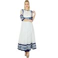 thumbnail image 1 of Bimba Kurti Anarkali Blanche pour Femmes, Kurta Longue Évasée en Filet, Haut à Manches Transparentes, Blouse Ethnique, 1 of 2