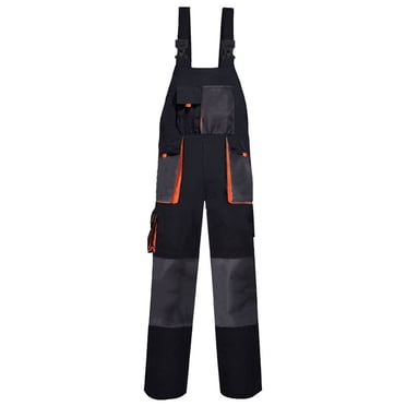 Lovzfmll Salopette de Travail à Blocs de Couleur pour Homme, Poches 3D, Tissu Durable pour les Travaux et Tenue Utilitaire Tendance Noir, G