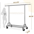 thumbnail image 3 of Exenoray Adjustable Single Rod Clothing Rack with Bottom Shelf, 220 lbs Capacity Rolling Garment Organizer, 3 of 7