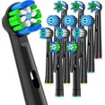 thumbnail image 1 of Replacement Toothbrush Heads Compatible with Oral B Electric Toothbrush Braun,12pcs Black Toothbrush Heads for 3professional,3Sensitive,3professional PRO,3Cross, Medium and Soft, 1 of 8