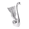 thumbnail image 1 of Coffee Spoons and Forks Set Stainless Steel Bar Dessert Serving Utensils With Swan-Shaped Rack 12 cm Spoon 13 cm Fork, 1 of 2