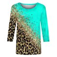 thumbnail image 4 of Qertyioot Hauts de Mode pour Femmes, T-shirt Imprimé Ample Manches 3/5 Col Rond Décontracté, 4 of 4