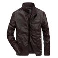 thumbnail image 3 of XZNGL Veste en Cuir d'Uniforme de Baseball Décontractée pour Hommes d'Automne et d'Hiver Veste en Cuir, 3 of 7