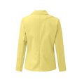 thumbnail image 3 of Innerwin Blazers Solid Color Women Cardigan Jacket Work Shawl Neck Slim Fit Business Jackets Yellow 4XL, 3 of 6