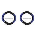 thumbnail image 2 of Baohd PU Leather Car Steering Wheel Glove Protector Cover Universal 15 UK Random Black Blue 2Set, 2 of 2