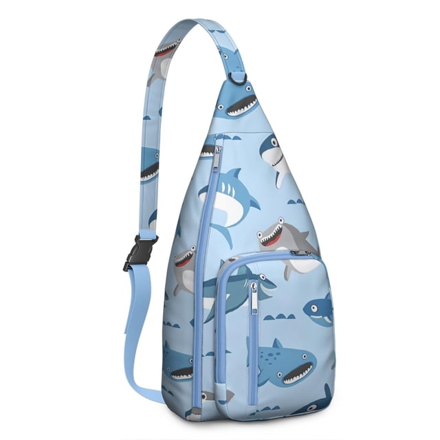 Shark Week Special Sling Backpack - Multiple Shark Species Educational Print