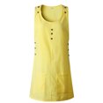 thumbnail image 3 of MAWCLOS Femmes Débardeur Robe Couleur Unie Bouton Sundress Casual Travail Équipe Cou Jaune S, 3 of 5