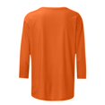 thumbnail image 5 of CHUANK T-Shirt Ajusté à Col Rond Mignon pour Femmes, Décontracté, Mi-Long, Manches 3/4, Blouse Extensible, Basique, Uni, Hauts, 5 of 5