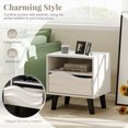thumbnail image 4 of Gymax Nightstand w/ Drawer 3D Wavy Pattern & Open Shelf Small Sofa Couch Side Table, 4 of 10