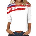 thumbnail image 4 of EQWLJWE Hauts pour Femmes Été 2023 Mode Féminine Manches Courtes Col Rond Rétro Imprimé Ample Blouse Manches Trois-Quarts Hauts pour Femmes en Solde, 4 of 4
