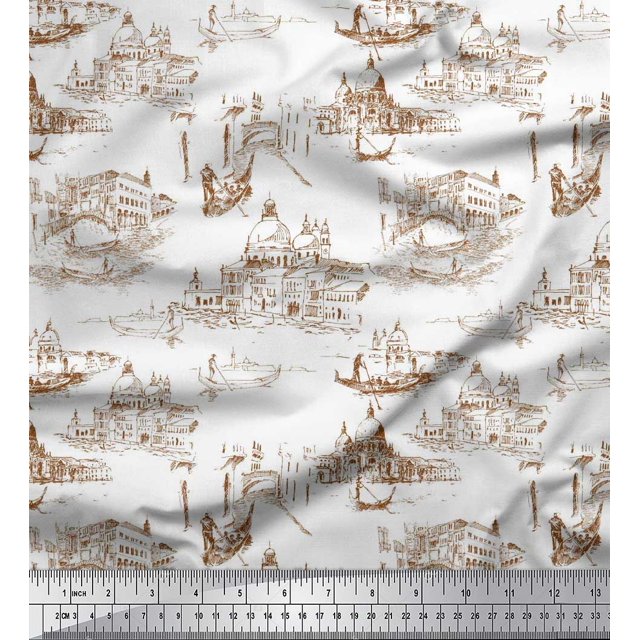Soimoi Toile de Velours Yacht & Architecture Structure Architecturale Impression Tissu par la Cour 58 Pouces de Large