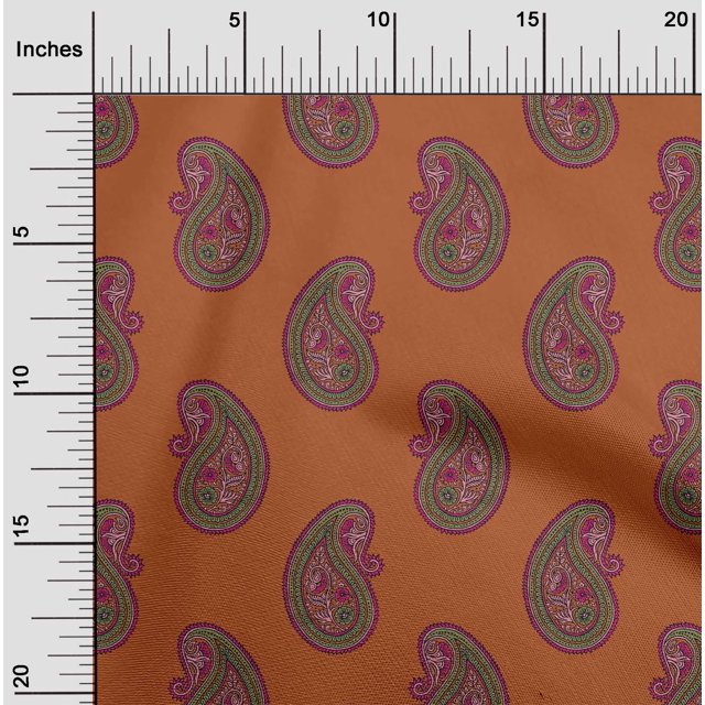 oneOone Viscose Jersey Fabric Paisley Block Printed Craft Fabric BTY 60 Inch Wide