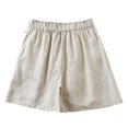 thumbnail image 1 of AherBiu Lounge Shorts for Women Cotton Linen Elastic High Waisted Wide Leg Summer Lightweight Shorts, 1 of 3