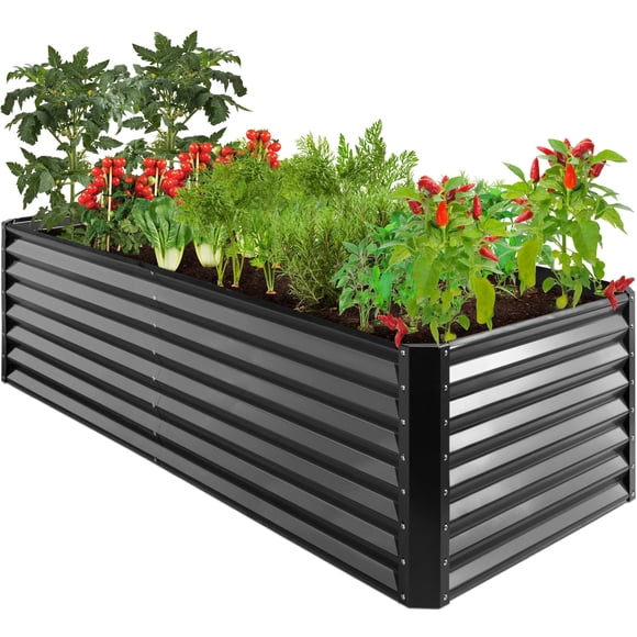 Best Choice Products Bac de Jardin Surélevé Extérieur en Métal 8x4x2 Pi, Jardinière à Racines Profondes avec Capacité de 478 Gallons