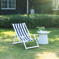 thumbnail image 4 of Outsunny Chaise Longue Pliante d'Extérieur - Ensemble de 1, Rayures Bleues et Blanches, 4 of 10
