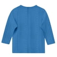 thumbnail image 5 of MeetoTime T-shirt à Col Rond à Manches 3/4 Uni pour Enfants, Décontracté, Ample, Printemps Été, pour Garçons et Filles, 5 of 5