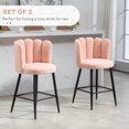 thumbnail image 4 of HOMCOM Bar Stools Set of 2, Counter Height Barstools with Back, Pink, 4 of 10