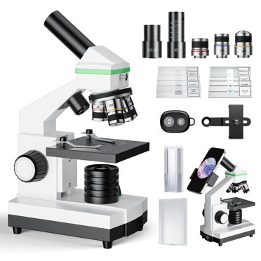 Microscope for Adults Professional, Compound Microscope for Kids 8-12, 100X-3000X High-Power Biological Microscope for Students, School Lab & Home Ed