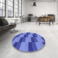 thumbnail image 4 of Ahgly Company Machine Washable Indoor Round Transitional Sky Blue Area Rugs, 8' Round, 4 of 7