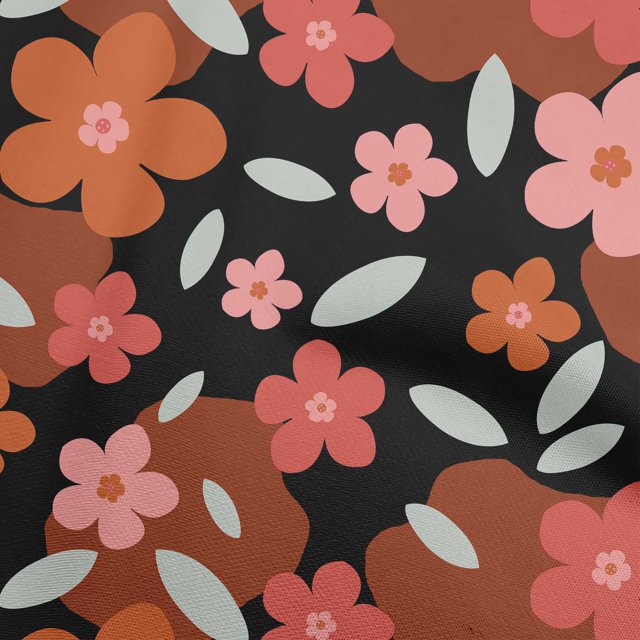 oneOone Rayon Maroon Fabric Floral Craft Projects Decor Fabric Printed By The Yard 56 Inch Wide
