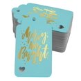 thumbnail image 1 of Inkdotpot Merry And Bright Christmas Bottle Tag Real Gold Foil Favor Hang Tags Pack Of 50, 1 of 6