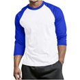 thumbnail image 3 of cllios T-Shirts de Baseball pour Hommes à Manches 3/4 Col Ras du Cou Manches Raglan T-Shirts en Jersey à Blocs de Couleur Hauts Athlétiques Décontractés P-4TG, 3 of 6