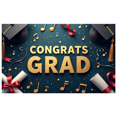 thumbnail image 3 of Graduation Party Supplies Congrats Grad Banner Backdrop Background with Balloons and Confetti Decorations for Graduation Ceremony Celebration Classroom Event, 3 of 4