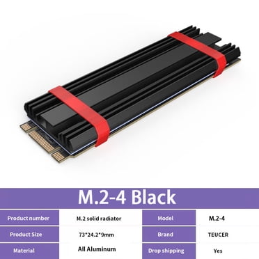 PS5 Heatsink M.2 SSD Cooler NVME 2280 Solid State Disk Drive Radiator M2 SSD Heatsink with Thermal Pad Teucer M.2-4-BK