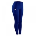 thumbnail image 2 of Pantalon Legging Haute Élasticité Femme Uni Extensible Compression Tenue de Sport Décontractée Yoga Jogging Leggings Pantalons avec Poche, 2 of 5