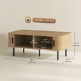 thumbnail image 3 of HOMCOM Table Basse avec Rangement, Table d'Appoint Nordique avec Portes Coulissantes, Chêne, 3 of 10