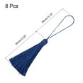 thumbnail image 2 of Unique Bargains 6.5' Silky Bookmark Tassels with Loop for DIY Craft Accessory, 8Pack Dark Blue, 2 of 5