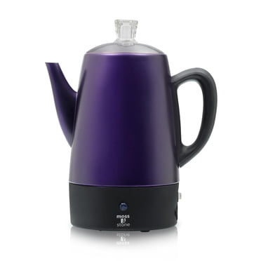 Moss & Stone 10 Cup Purpale Percolator Coffee Pot Electric, Stainless Steel Coffee Percolator Electric With Keep Warm Function, Classic Perculator Po