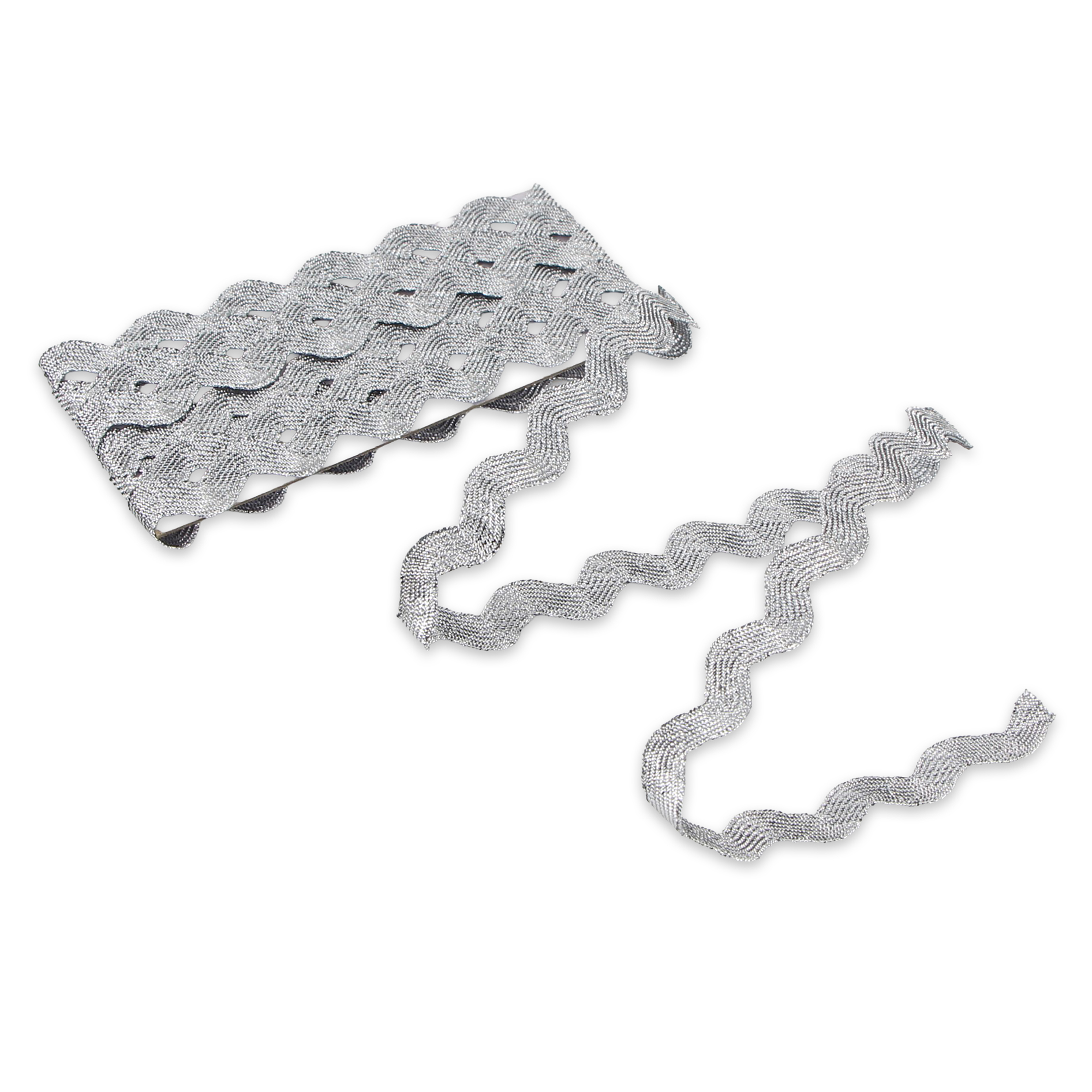 UNIQUE Jumbo Rick Rack Trim 10 mm (0.39 in) × 2.3 m (3/8 in × 2.5 yd), Silver