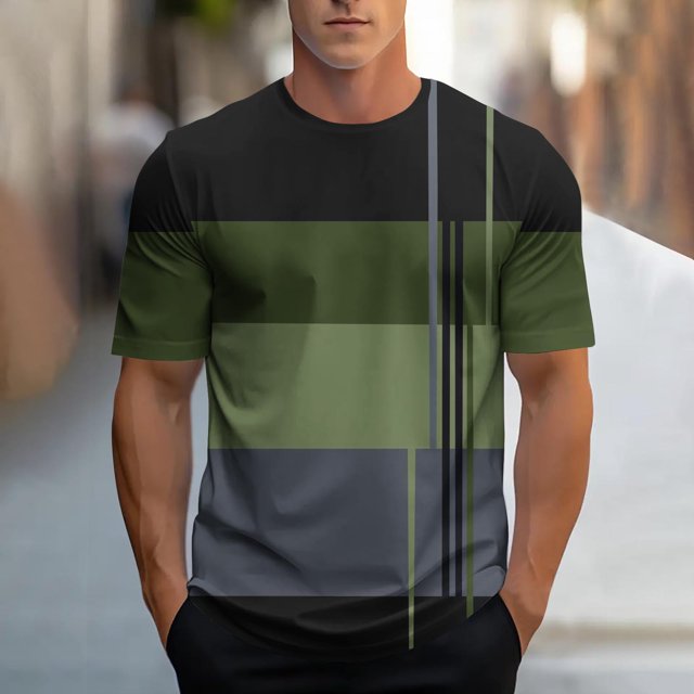 Weiqiqre T Shirts for Man Short Sleeve Tee Color Block Crew Neck Pullover Casual Basic Shirts