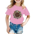 thumbnail image 2 of PMVFHDE T-Shirt Graphique pour Enfants à Imprimé Tournesol, Col Rond, Manches Courtes, Haut Décontracté, Tee pour Fille, 2-Rose, 3-4 Ans, 2 of 4
