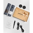 thumbnail image 2 of Stainless Steel Electric Salt and Pepper Grinder Set (Wedgwood Blue) - 2 Pack Rechargeable Mills with LED Light, 6 Adjustable Grind Modes & Rustproof Design - Premiu, 2 of 6