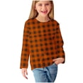 thumbnail image 2 of RXIRUCGD Chemises à Manches Longues pour Filles, Col Rond Mignon, Blouses Décontractées Élégantes, Orange, Taille : 3 Ans, 2 of 6