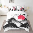 thumbnail image 2 of YST Japanese Style Comforter Set Twin 7 Piece,Ink Painting Mount Fuji Bedding Set With Sheet Set,Mountain Cherry Branches Red Sun Bed In A Bag With Throw Pillow Covers,Reversible, 2 of 5