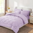 thumbnail image 3 of Sleepdown Ensemble de Literie 7 Pcs pour Lit Grand, Violet Pâle, avec Couettes Assorties., 3 of 7