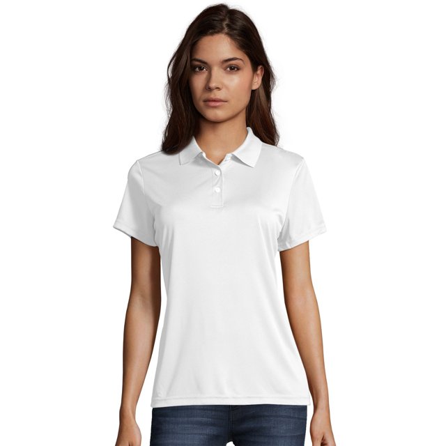 Hanes Womens Sport Cool DRI Performance Polo, XL, White