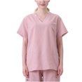 thumbnail image 2 of Pisexur Women's Scrub Tops Solid Color Comfortable Easy Fit Lightweight Durable Soft Stretch Printed V-Neck Medical Scrub Top, 2 of 3