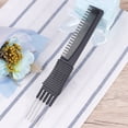 thumbnail image 5 of Milisten 2pcs Black Carbon Fiber Anti-Static Steel Wire Clip Comb Rat-Tail Comb, 5 of 5