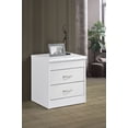 thumbnail image 2 of Hodedah Two Drawer Contemporary Wooden Nightstand in White Finish, 2 of 6