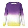 thumbnail image 4 of Lmnyox Chandails à Col Rond pour Femmes, Mode Décontractée, Imprimé, Manches Longues, Chandails à Enfiler avec Poche, Chemises Basiques Amples, 4 of 6