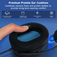 thumbnail image 3 of FONHAID Gaming Headset for PS5, PS4, PC, Laptop, Switch, MAC, Xbox Headset with Noise Canceling Microphone, Wired Over-Ear Headphones with Bass Surround, Ultralight Weight, Black&Blue, 3 of 8