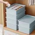 thumbnail image 2 of Compartment Storage Case with Lid, Storage Box Drawer Organizer for Underwear Panty Organizing, 11x8x3 Inches, 2 of 8