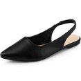 thumbnail image 1 of BLISSFUL STEP Chaussures pour Femmes à Bride Arrière à Bout Pointu Chaussures Plates Noires 7, 1 of 6