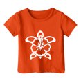 thumbnail image 3 of T-shirts Filles Mode Imprimé Tortue Col Rond Manches Courtes Décontractées Hauts Filles Orange 12-13 Ans, 3 of 3