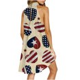 thumbnail image 2 of SMihono Robe Bohème d'Été pour Femmes Grande Taille Fête de l'Indépendance Mode pour Femmes Sans Manches Imprimée Col Rond Ample Robe Irrégulière pour Dames, 2 of 5